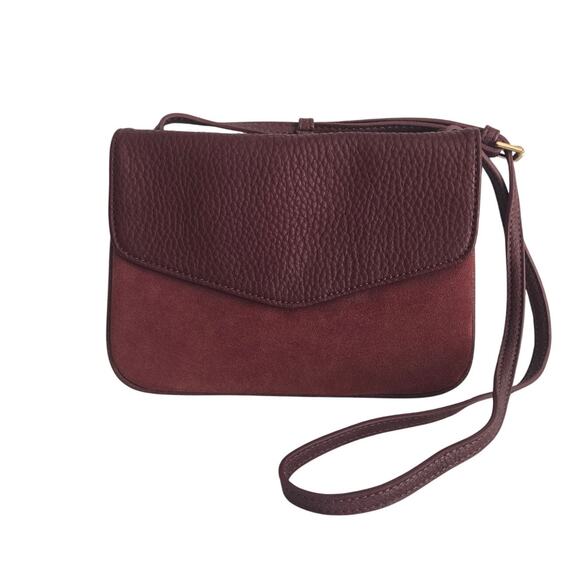 Moda Luxe Women's Plum Vegan Leather Suede Crossbody Bag - Picture 1 of 7